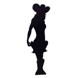Figurine en carton Cowgirl (ombre) 175 cm
