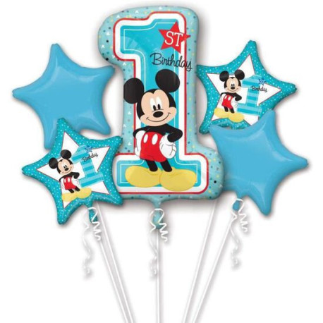 Ballon en aluminium Disney Mickey Premier Anniversaire - 5 pièces