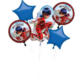 Ballon en aluminium Miraculous Ladybug - 5 pièces