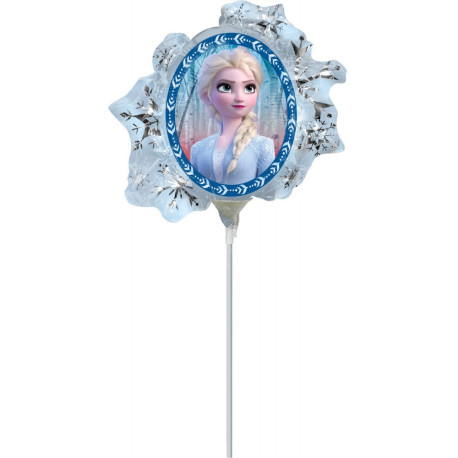 Mini Ballon Disney La Reine des Neiges en aluminium face Elsa