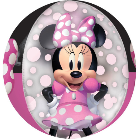 Ballon en aluminium Disney Minnie Premier Anniversaire forme ronde