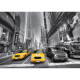 Photo murale New York en noir et blanc et taxi jaune - 360x254 cm, 4 parties