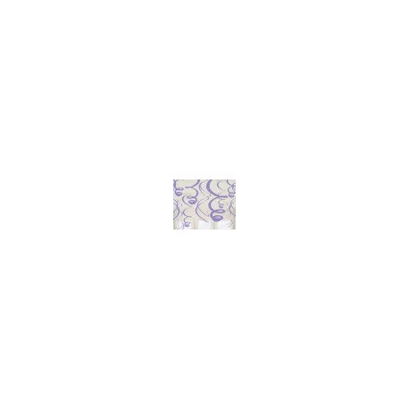 Ensemble de guirlandes en spirales Violet - 12 pièces - 55 cm