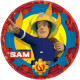 Assiettes en carton Sam le Pompier - Fête d'Anniversaire - 8 pièces - 23 cm