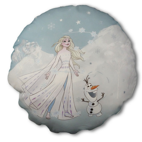 Coussin rond - Disney la reine des neiges Elsa - 45x45 cm