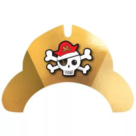 Lot de 8 Chapeaux de fête en papier - Anniversaire Pirates