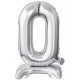 Mini Ballon Argent en aluminium - Numéro 0 - 38 cm