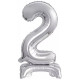 Mini Ballon Argent en aluminium - Numéro 2 - 38 cm