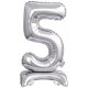 Mini Ballon Argent en aluminium - Numéro 5 - 38 cm