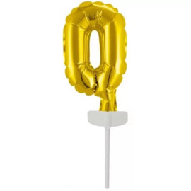 Ballon en feuille d'Or en aluminium pour Gâteau - Numéro 0 - 13 cm