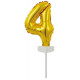 Ballon en feuille d'Or en aluminium pour Gâteau - Numéro 4 - 13 cm