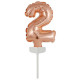 Ballon Rose en aluminium pour Gâteau - Numéro 2 - 13 cm