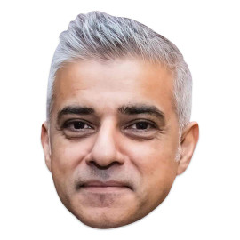 Masque en carton Sadiq Khan le maire de Londres