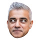 Masque en carton Sadiq Khan le maire de Londres