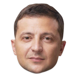 Masque en carton Volodymyr Zelensky president actuel de l'ukraine