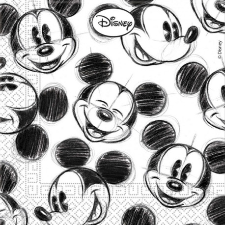 Lot de 25 Serviettes en papier - Disney Mickey - 33 x 33 cm