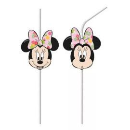 Pailles en papier Disney Minnie Tropical - 6 pièces - 20 cm