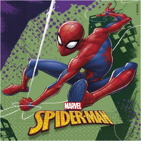 Lot de 20 Serviettes en papier - Spiderman "Team Up" - 33 x 33 cm