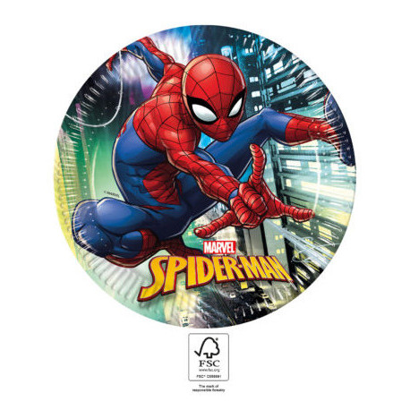 Assiettes en carton Spiderman "Team Up" - 8 pièces - 23 cm