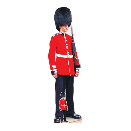 Figurine en carton Garde de Buckingham Palace - famille royale - Hauteur 194 cm