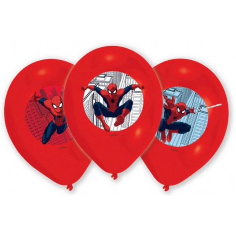 Lot de 6 Ballons Rouge Marvel Spiderman - Fête d'Anniversaire - 23