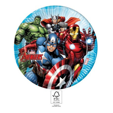 Assiettes en carton Disney Marvel - Avengers - Fête d'Anniversaire - 8 pièces - 23 cm