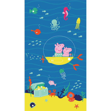 Poster intissé - Peppa Pig avec sa famille dans l'espace - 150 x 270 cm