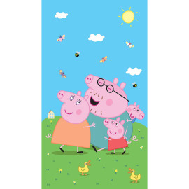 Poster intissé - Peppa Pig avec sa famille - 150 x 270 cm