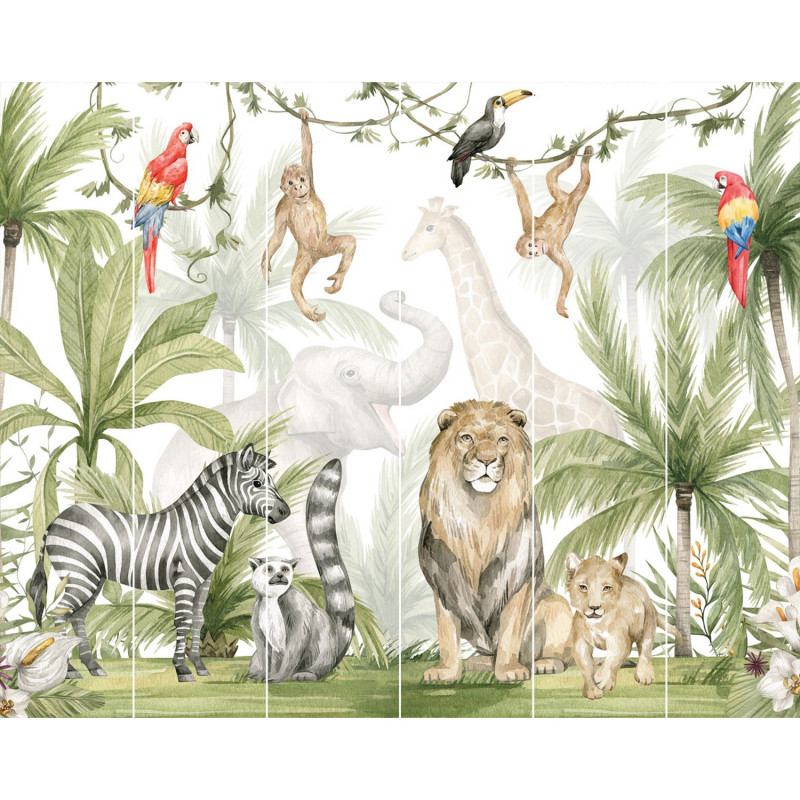 Masque animal 12 pcs - Ensemble'animaux de la Jungle et du Safari