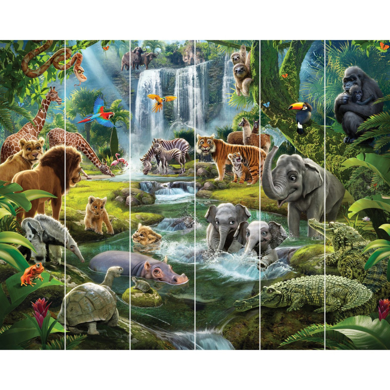 6 Affiches Chambre Bebe Animaux Tableaux Enfants Jungle Posters Toile  Cadeau sans Cadre 21x30CM