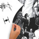Sticker Mural Géant Star Wars Classique avec lettres de l'alphabet pour personnaliser