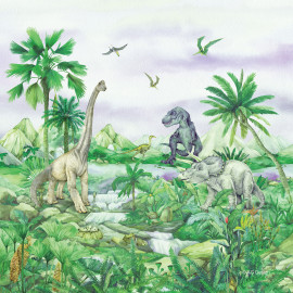 Coussin - dinosaures en couleur - 40 cm x 40 cm
