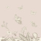 Coussin - fleurs blanches sur fond rose - 45 cm x 45 cm