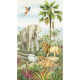 Voilage Animaux de la jungle - Éléphant, lion, perroquet en couleur - 1 pièce - L 140 cm x H 245 cm