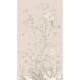 Voilage fleurs blanches sur fond rose - 1 pièce - L 140 cm x H 245 cm