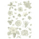 Stickers fleurs blanches - 1 planche 42,5 x 65 cm