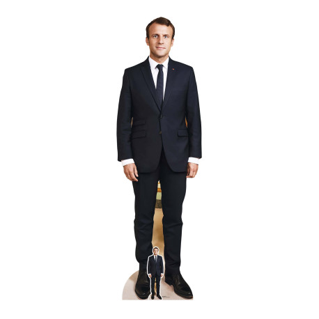 Figurine en carton taille réelle - Emmanuel Macron - Président de la République - 175 cm