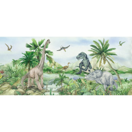 Poster géant horizontal Dinosaure en couleur 170 x 75 CM