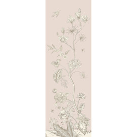 Poster Thème fleurs blanches et fond rose - 90 x 270 cm