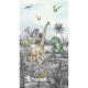 Poster intissé - Dinosaures en noir et blanc - 150 x 270 cm