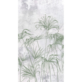 Poster intissé - jungle et fougère en noir et blanc - 150 x 270 cm