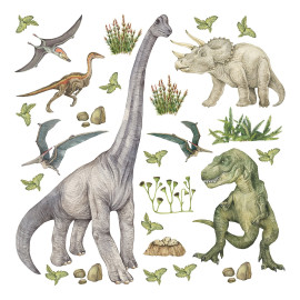 Stickers dinosaures - 1 planche 30x30cm