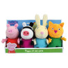 Coffret 4 peluches Peppa pig et ses amis 17 cm