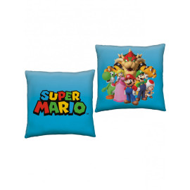 Coussin Carré Nintendo avec les Personnages Super Mario - 40 cm x 40 cm