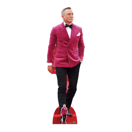 Figurine en carton taille réelle - Daniel Craig Veste en velours rouge - Acteur Britannique - Hauteur 179 cm