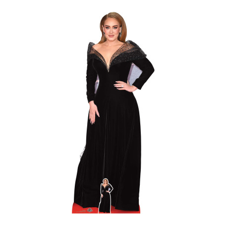 Figurine en carton taille réelle - Adele en robe noire - Chanteuse Britannique - Hauteur 175 cm