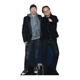 Figurine en carton taille réelle - Bono et The Edge - U2 Groupe de Musique Irlandais - Hauteur 178 cm