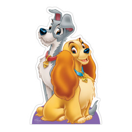 Figurine en carton Disney La Belle et le Clochard - Hauteur 92 cm