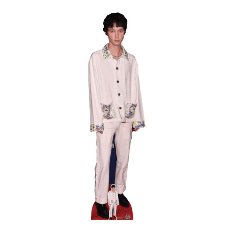 Figurine en carton taille réelle - Troye Sivan en Costume Blanc - Chanteur et Acteur Australien - Hauteur 174 cm