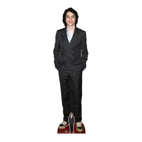 Figurine en carton taille réelle - Finn Wolfhard en Costume Noir - Acteur Canadien - Hauteur 180 cm